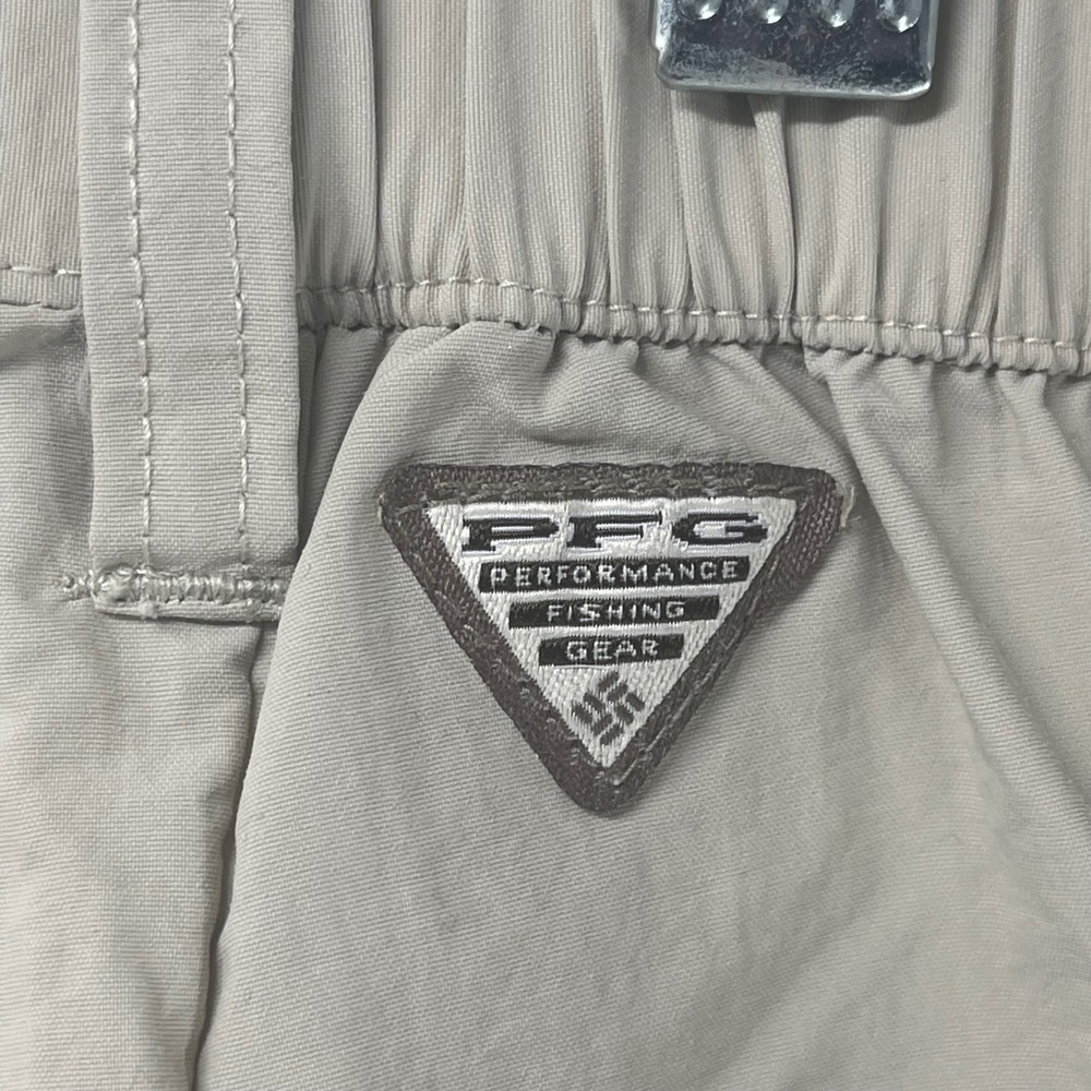 Columbia PFG Convertible Cargo Pants Zip Off Khaki Tan Size L Fishing Hiking - Picture 4 of 8